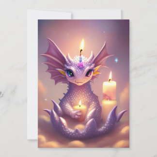 Fantasy Dragon mit Birthday Candles Feiertagskarte