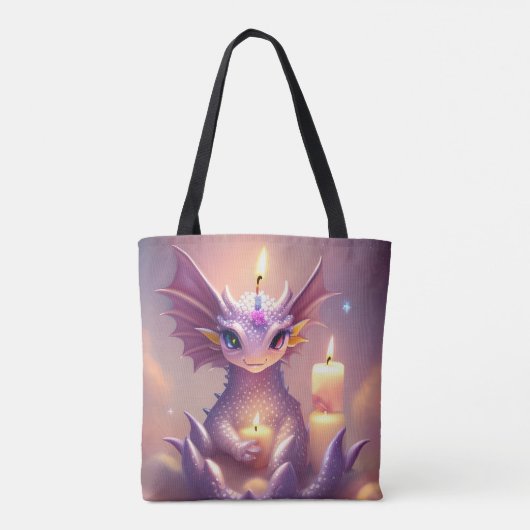 Fantasy Dragon mit Birthday Candles Tasche (Rückseite)