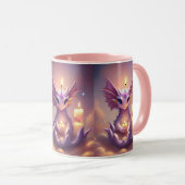 Fantasy Dragon mit Birthday Candles Tasse (VorderseiteRechts)