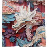 Fantasy Dragon Mittelalterliche Abstrakte Design E Duschvorhang (Vorderseite)