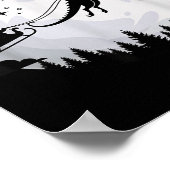 Fantasy Dragon Moon Sleigh, Santa Pulled By Dragon Poster (Ecke)