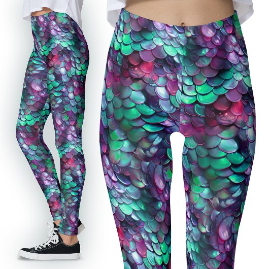 Fantasy Dragon Scales Fantasy Mermaid Leggings