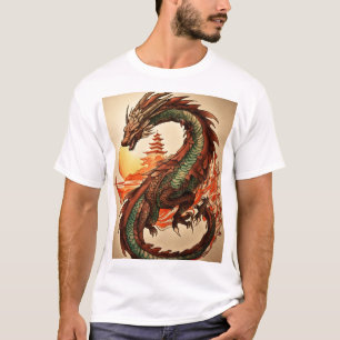 Fantasy Dragon T - Shirt - Einzigartiges T-Shirt W