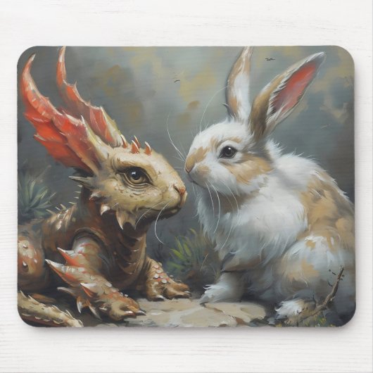 Fantasy Dragon und Kaninchen Mousepad (Vorne)