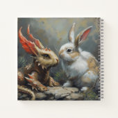 Fantasy Dragon und Kaninchen Notizblock (Rückseite)