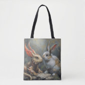 Fantasy Dragon und Kaninchen Tasche (Vorderseite)