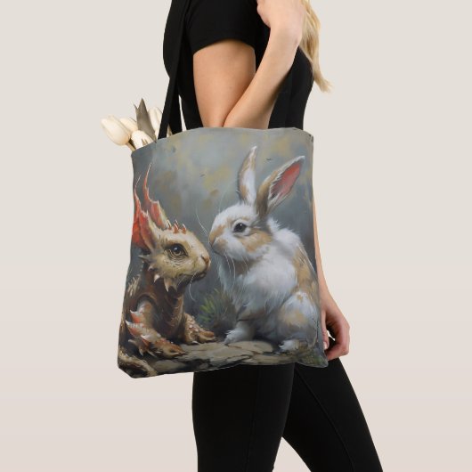 Fantasy Dragon und Kaninchen Tasche (Von Nahem)