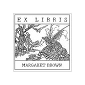 Fantasy Dragon, Vintages Custom Ex Libris Buch Gummistempel (Prägung)