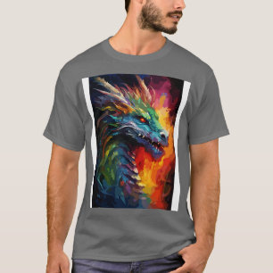Fantasy Dragon Wasserfarben Malerei Abstrakt Art 1 T-Shirt