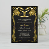 Fantasy Dragon Wedding Folieneinladung (Stehend vorne)