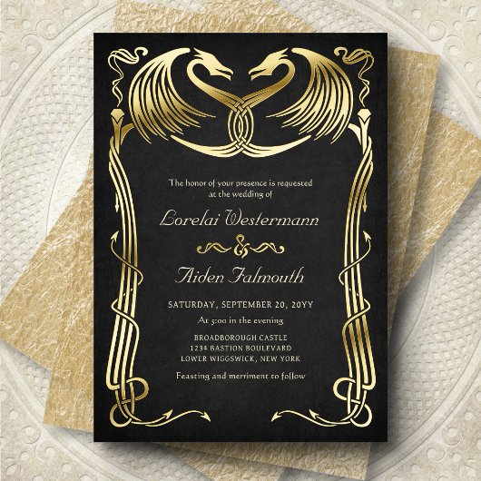 Fantasy Dragon Wedding Folieneinladung
