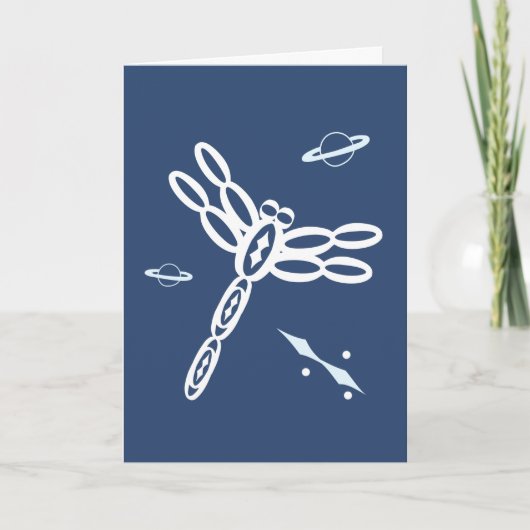 Fantasy Dragonfly and OuterSpace Rift, blue, white Karte (Vorderseite)