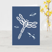 Fantasy Dragonfly and OuterSpace Rift, blue, white Karte (Gelbe Blume)