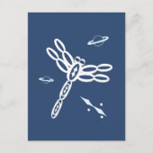 Fantasy Dragonfly and OuterSpace Rift, blue, white Postkarte (Vorderseite)
