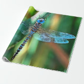 Fantasy Dragonfly in Türkis und Schwarz Geschenkpapier (Ungerollt)