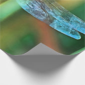 Fantasy Dragonfly in Türkis und Schwarz Geschenkpapier (Ecke)