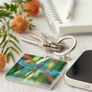 Fantasy Dragonfly in Türkis und Schwarz Schlüsselanhänger
