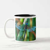 Fantasy Dragonfly in Türkis und Schwarz Zweifarbige Tasse (Links)