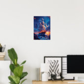 Fantasy Dragonfly Ship Poster (Heimbüro)