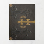 Fantasy Dragons and Castle Fairytale Wedding Dreifach Gefaltete Einladung (Cover)