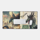 Fantasy Dragons Personalisiert Schreibtischunterlage (Tastatur & Maus)