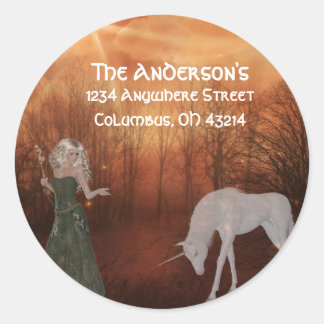 Fantasy Dream Address Labels Runder Aufkleber
