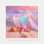Fantasy Dream Beach With Beautiful Pink Starfish  Serviette (Vorderseite)