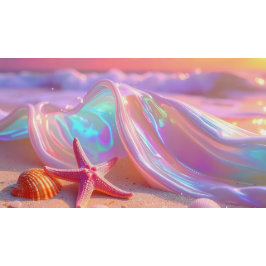 Fantasy Dream Beach With Beautiful Pink Starfish  Serviette