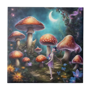 Fantasy Dream World Faiy and Mushrooms Fliese