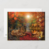Fantasy Dreaming Girl and Horse Postkarte (Vorne/Hinten)