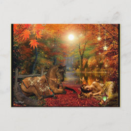 Fantasy Dreaming Girl and Horse Postkarte