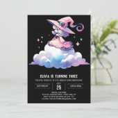 Fantasy Dreamy Wizard Geburtstag Einladung (Stehend Vorderseite)