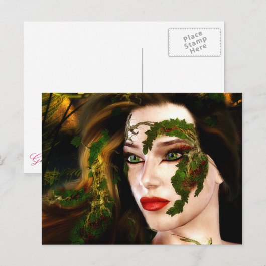 Fantasy Dryad of the Forest Postkarte (Vorne/Hinten)