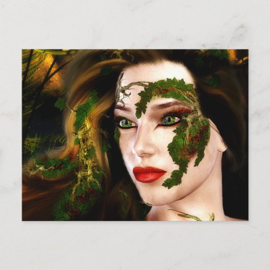 Fantasy Dryad of the Forest Postkarte (Vorderseite)