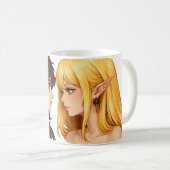 Fantasy Duo Art Mug – Horned Goddess & Elf Girl Il Kaffeetasse (VorderseiteRechts)