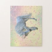 Fantasy Einhorn Hübscher Regenbogen Floral Puzzle (Vertikal)