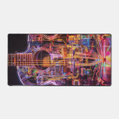 Fantasy Electro Neon Glass Gitarre Digitale Kunst Schreibtischunterlage (Vorderseite)