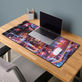 Fantasy Electro Neon Glass Laptop Digitale Kunst Schreibtischunterlage