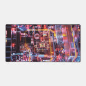 Fantasy Electro Neon Glass Laptop Digitale Kunst Schreibtischunterlage (Vorderseite)