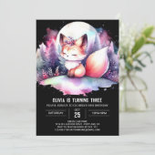 Fantasy Elegane Fox Geburtstag digital Einladung (Stehend Vorderseite)