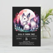 Fantasy Elegant Wolf Birthday Einladung (Stehend Vorderseite)