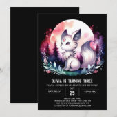 Fantasy Elegant Wolf Birthday Einladung (Vorne/Hinten)
