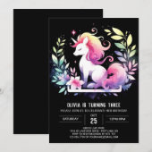 Fantasy Elegante Pferd Geburtstag Einladung (Vorne/Hinten)