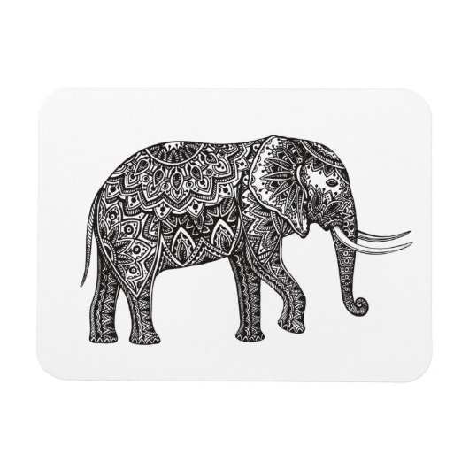 Fantasy Elephant Doodle Magnet (Horizontal)