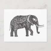 Fantasy Elephant Doodle Postkarte (Vorderseite)