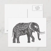 Fantasy Elephant Doodle Postkarte (Vorne/Hinten)