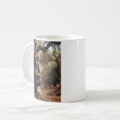 Fantasy Elf Archer Ruhen im verzauberten Eichenwal Kaffeetasse (Vorderseite Links)