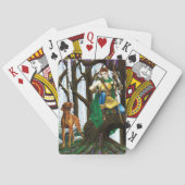 Fantasy Elf Archer Vizsla Dog Enchanted Forest Spielkarten (Rückseite)