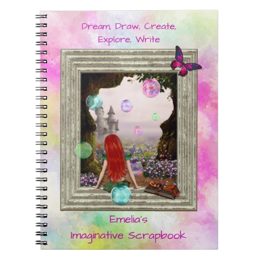 Fantasy Elf Castle Imaginative Scrapbook Journal Notizblock (Vorderseite)