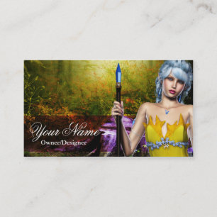 Fantasy Elf in Woods Business Cards Design 4 Visitenkarte